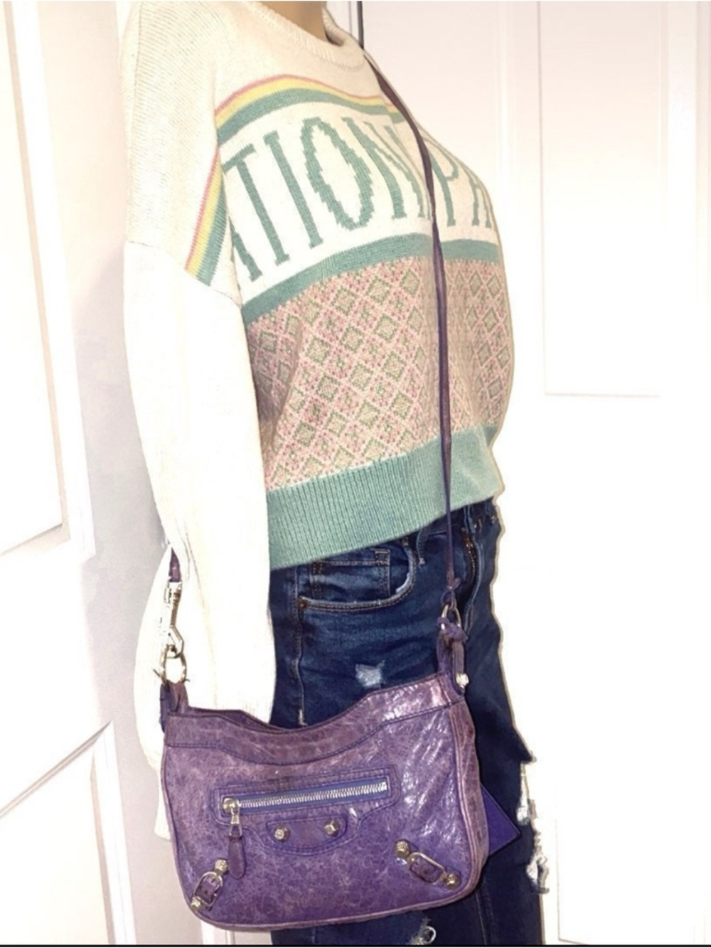 Balenciaga Motocross Classic Hip Crossbody - Purple- PreOwned - Picture 3 of 12